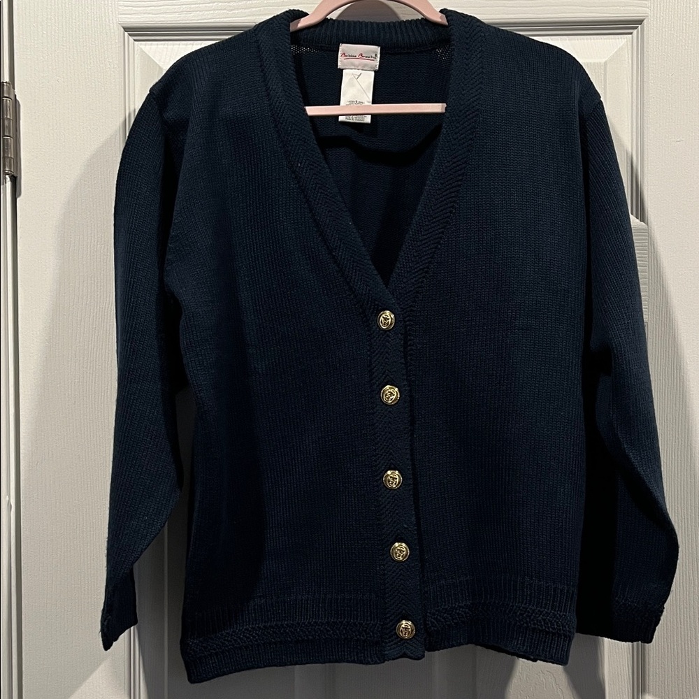 Bobbie Brooks Navy Cardigan with Gold Buttons. Size S New‎ without tags.